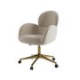 Beige Chenille Swivel Office Chair - Joelle