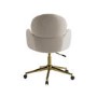 Beige Chenille Swivel Office Chair - Joelle