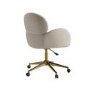 Beige Chenille Swivel Office Chair - Joelle