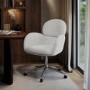 Beige Boucle Swivel Office Chair - Joelle