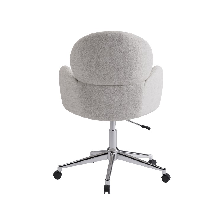 Beige Boucle Swivel Office Chair - Joelle