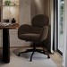 Brown Velvet Swivel Office Chair - Joelle
