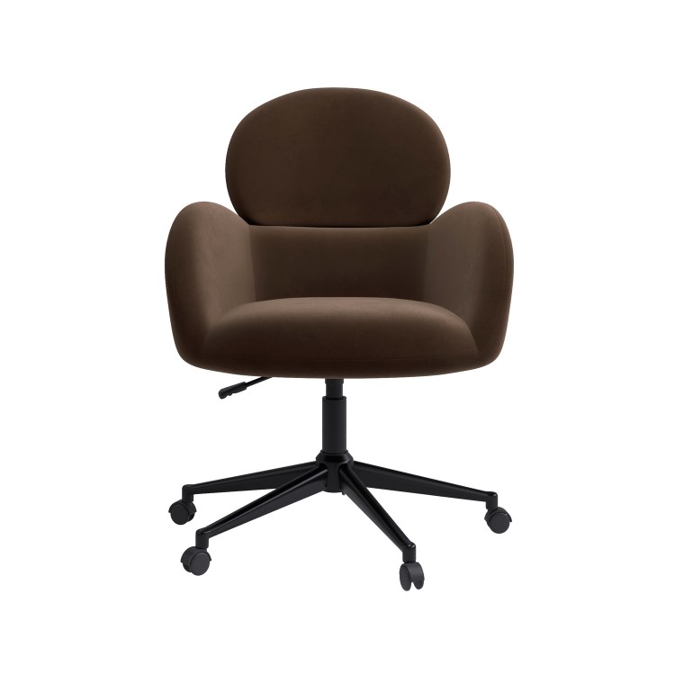 ONLY OPENED - Joelle Office Chair In Brown Velvet