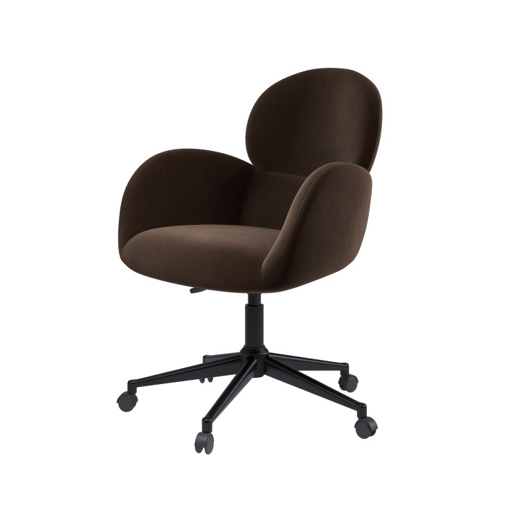 ONLY OPENED - Joelle Office Chair In Brown Velvet