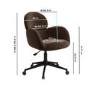 Brown Velvet Swivel Office Chair - Joelle