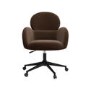 Brown Velvet Swivel Office Chair - Joelle