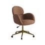 Brown Boucle Swivel Office Chair - Joelle