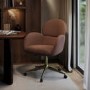 Brown Boucle Swivel Office Chair - Joelle