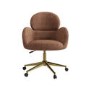 Brown Boucle Swivel Office Chair - Joelle