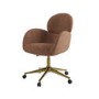 Brown Boucle Swivel Office Chair - Joelle