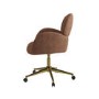 Brown Boucle Swivel Office Chair - Joelle