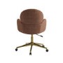 Brown Boucle Swivel Office Chair - Joelle