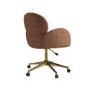 Brown Boucle Swivel Office Chair - Joelle