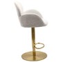 Beige Boucle Adjustable Swivel Bar Stool with Back - Joelle