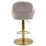 Beige Boucle Adjustable Swivel Bar Stool with Back - Joelle