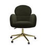 Dark Green Baby Boucle Swivel Office Chair - Joelle 