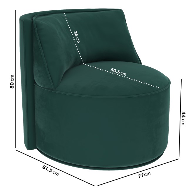 Green Velvet Accent Chair - Jamie
