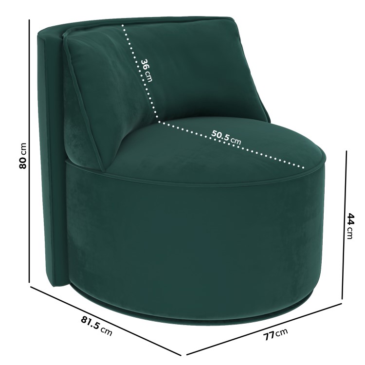 Green Velvet Accent Chair - Jamie