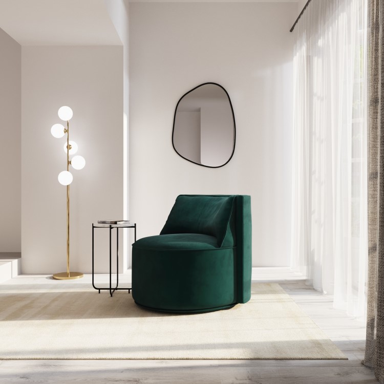 Green Velvet Accent Chair - Jamie