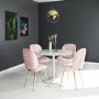 Set of 2 Pink Velvet Dining Chairs with Gold Legs - Jenna