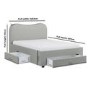 Grey Upholstered Double Bed Frame with Storage – Joanie