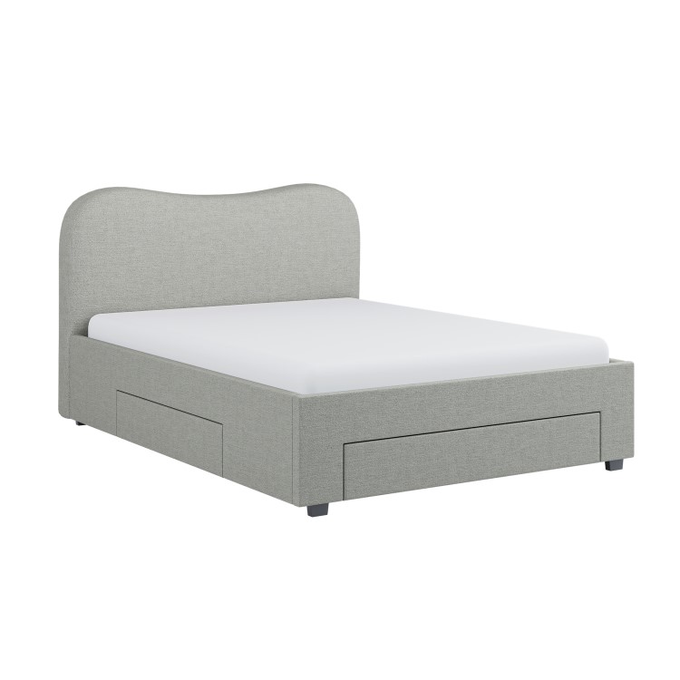 Grey Upholstered King Bed Frame with Storage – Joanie