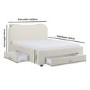 Cream Upholstered Double Bed Frame with Storage – Joanie