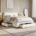 Cream Upholstered King Size Bed Frame with Storage Drawers – Joanie
