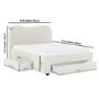Cream Upholstered King Size Bed Frame with Storage Drawers – Joanie