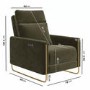 Olive Green Velvet Electric Recliner Chair with USB - Joni