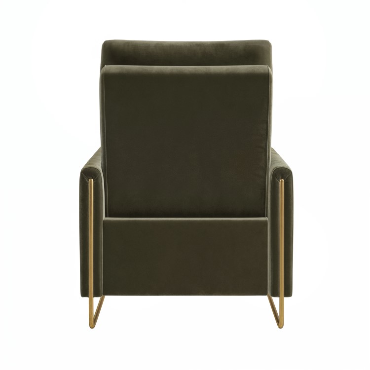 Olive Green Velvet Electric Recliner Chair with USB - Joni