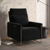Black Velvet Electric Recliner Chair with USB - Joni Black Velvet Electric Recliner Chair with USB - Joni