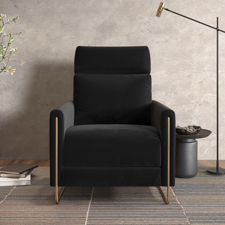 Black Velvet Electric Recliner Chair with USB - Joni