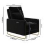 Black Velvet Electric Recliner Chair with USB - Joni
