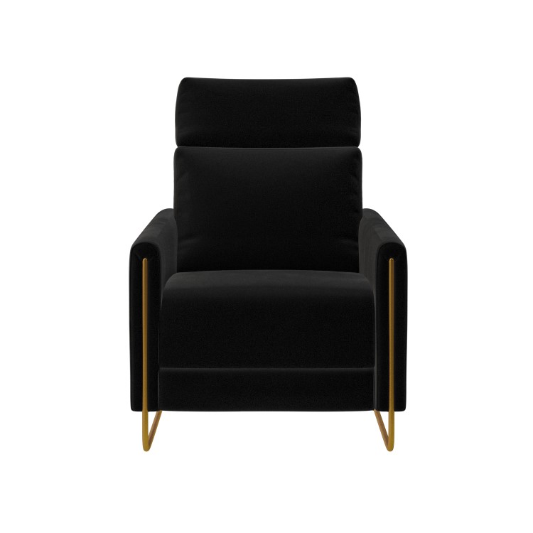 Black Velvet Electric Recliner Chair with USB - Joni