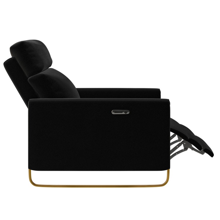Black Velvet Electric Recliner Chair with USB - Joni