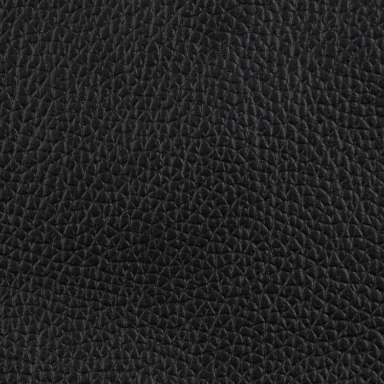 Black Real Leather and Walnut Lounge Chair with Ottoman - Joseph