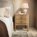 Solid Light Wood 2 Drawer Bedside Table - Josephine