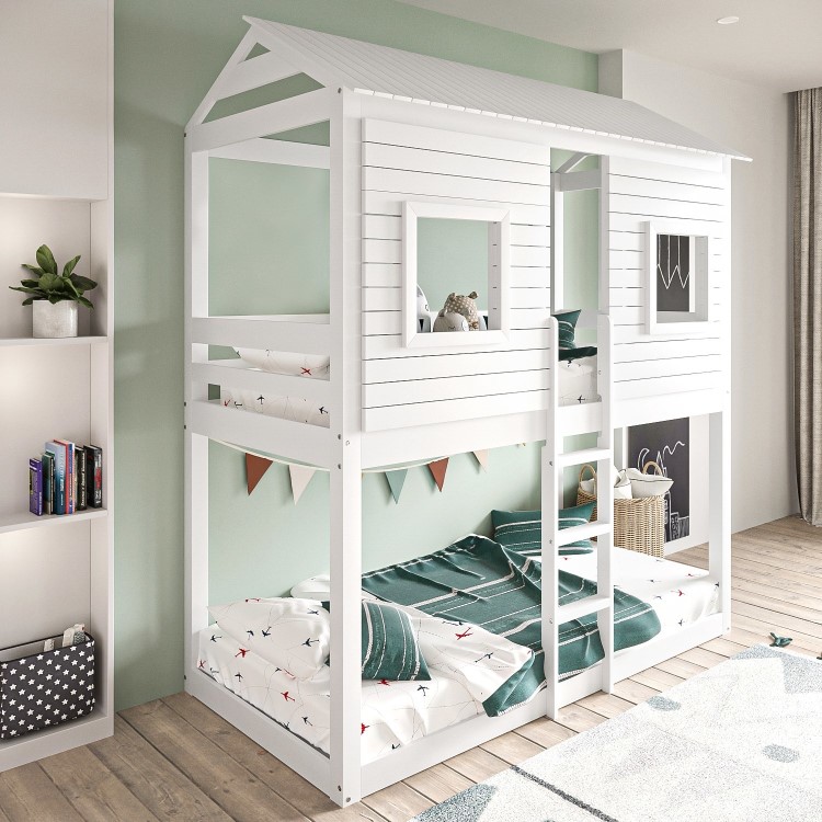 House Bunk Bed in White - Jasper