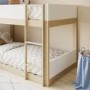 White and Oak Low Wooden Bunk Bed - Jesse