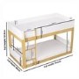 White and Oak Low Wooden Bunk Bed - Jesse