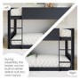 Dark Grey Low Wooden Bunk Bed - Jesse