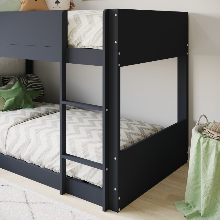 Dark Grey Low Wooden Bunk Bed - Jesse