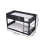 Dark Grey Low Wooden Bunk Bed - Jesse
