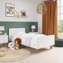White Wooden Single Scandi Bed Frame - Juni
