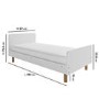 White Wooden Single Scandi Bed Frame - Juni