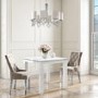 White Gloss 4 Seater Dining Table with Diamonds - Jewel