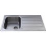1 Bowl Chrome Stainless Steel Kitchen Sink with Reversible Drainer - CDA