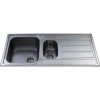 1.5 Bowl Inset Chrome Stainless Steel Kitchen Sink with Reversible Drainer - CDA