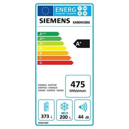 Siemens KA90NVI20G Side by Side Fridge Freezer in Inox-easyclean